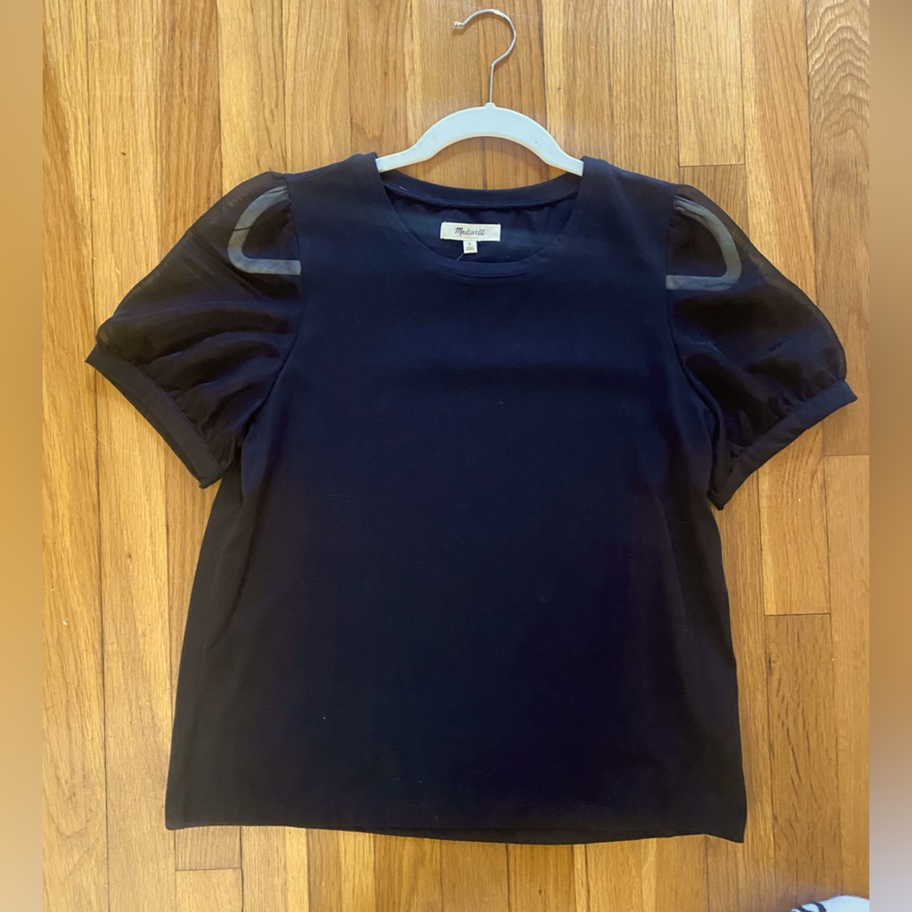 Madewell Black Puff Sleeve Blouse